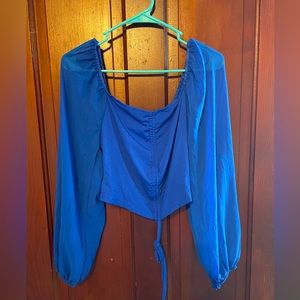 SHEIN Royal blue balloon sleeve top. Size large.